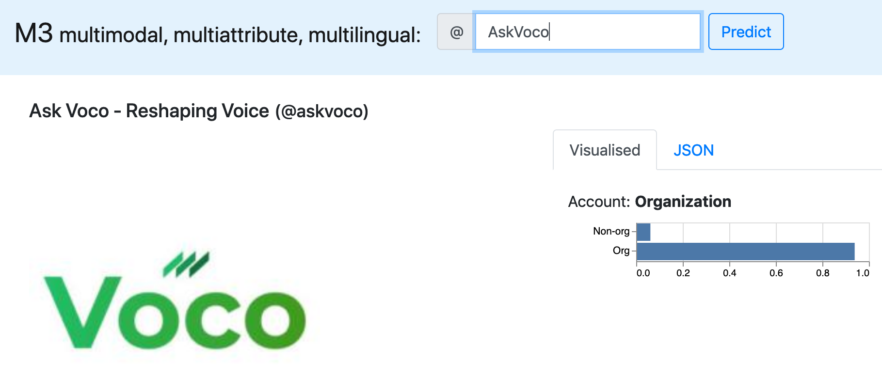 screenshot of m3inference on @AskVoco