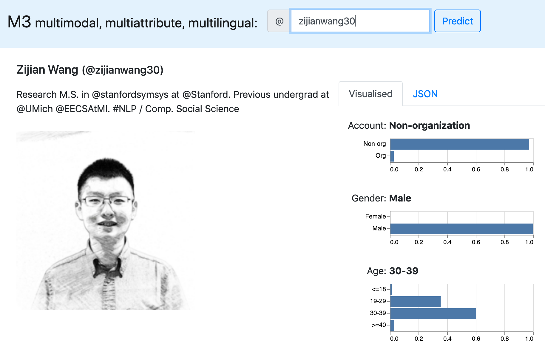 screenshot of m3inference on @zijianwang30